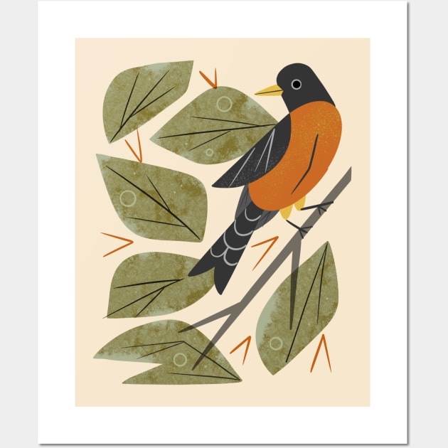 Perching Robin Wall Art by Renea L Thull